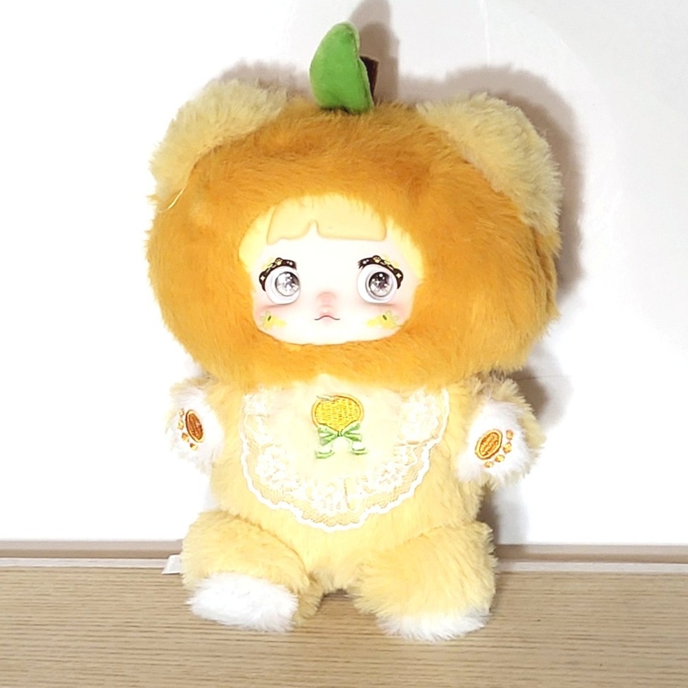 Nommi Plush Doll Fruit Series Orange Yellow Faux Fur Vinyl Face Toy 8in
